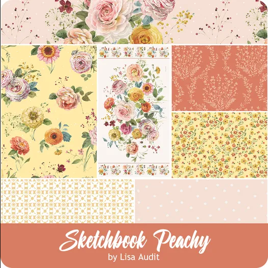 Peachy Sketchbook One Yard Bundle By Lisa Audit for Riley Blake Designs