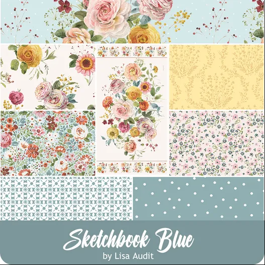Blue Sketchbook One Yard Bundle By Lisa Audit for Riley Blake Designs