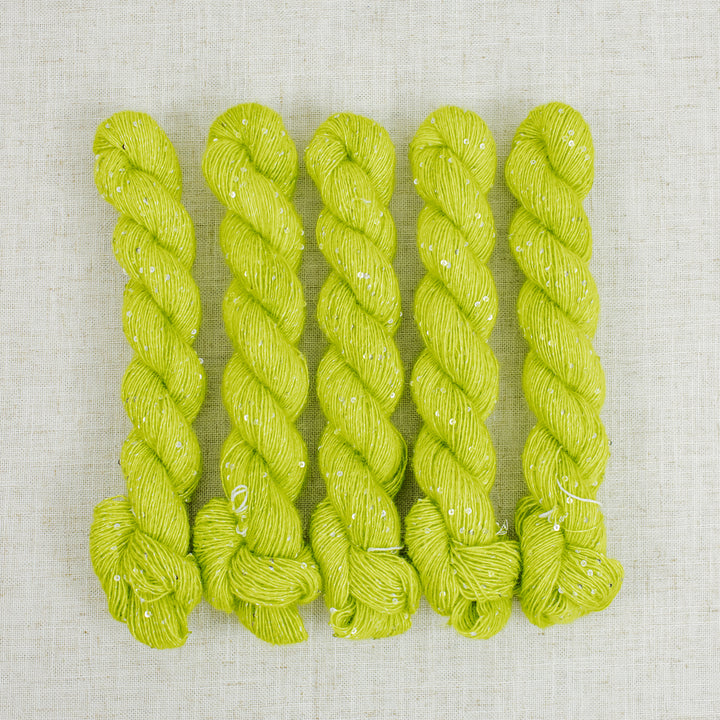 "Chartreuse" Sequin Hand-Dyed Yarn