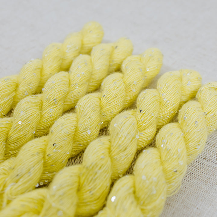 "Lemon Tonic" Sequin Hand-Dyed Yarn