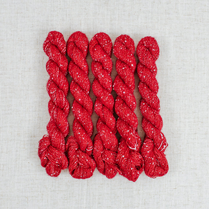 "Blossom Red" Sequin Hand-Dyed Yarn