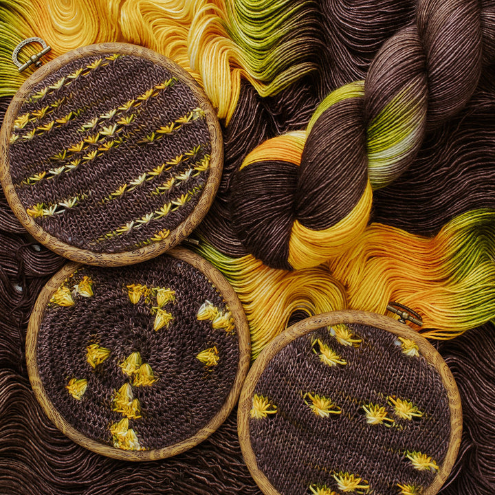 "Sunflower" Assigned Pooling Hand-Dyed Yarn – Harvest Collection