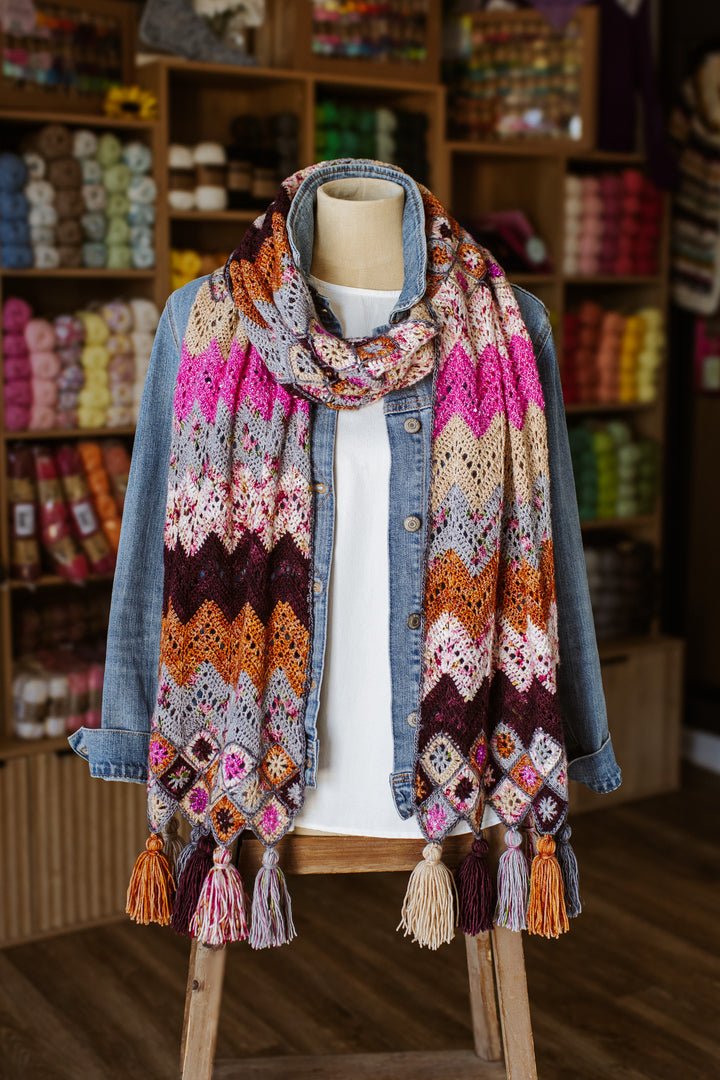"Ziggy Interrupted" Crochet Scarf Kit