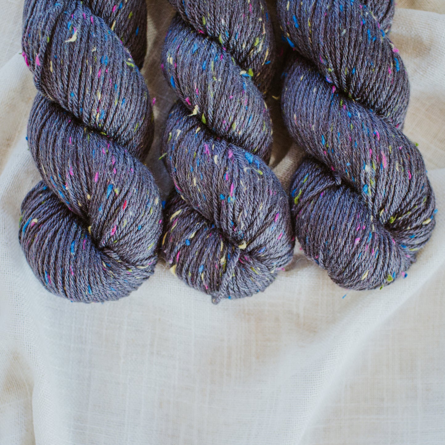 "Charcoal" Confetti Tweed Hand-dyed Yarn