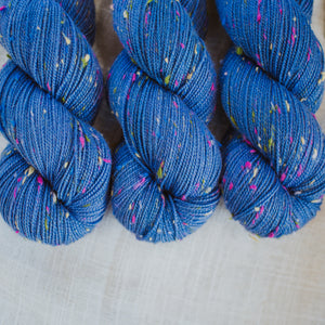 "Denim" Confetti Tweed Hand-dyed Yarn