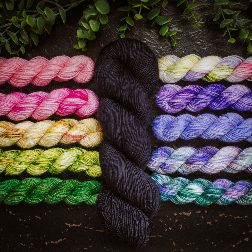 "Wicked" Hand-Dyed Mini Skein Box