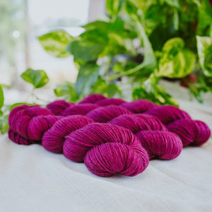 "Merlot" Yak/Silk DK Hand-Dyed Yarn