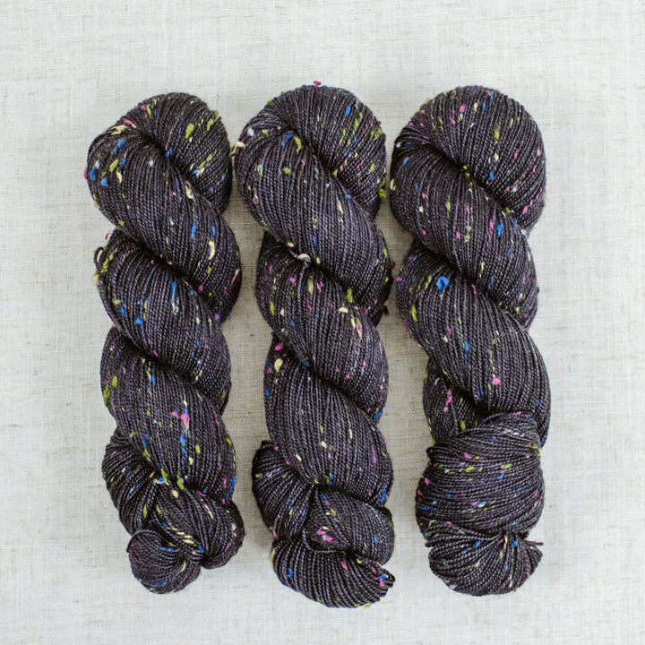 "Onyx" Confetti Tweed Sock Hand-dyed Yarn