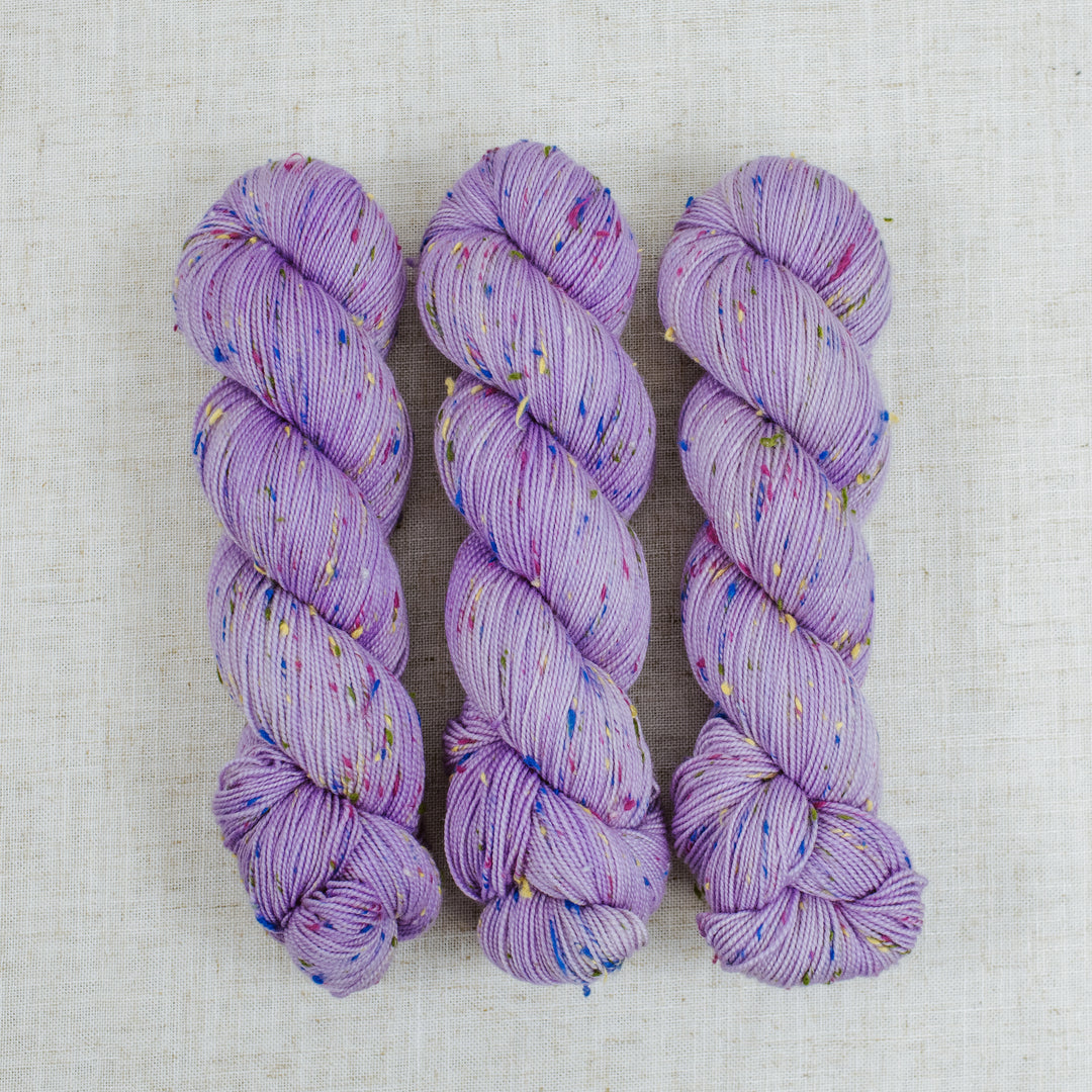 "Lilac" Confetti Tweed Sock Hand-dyed Yarn