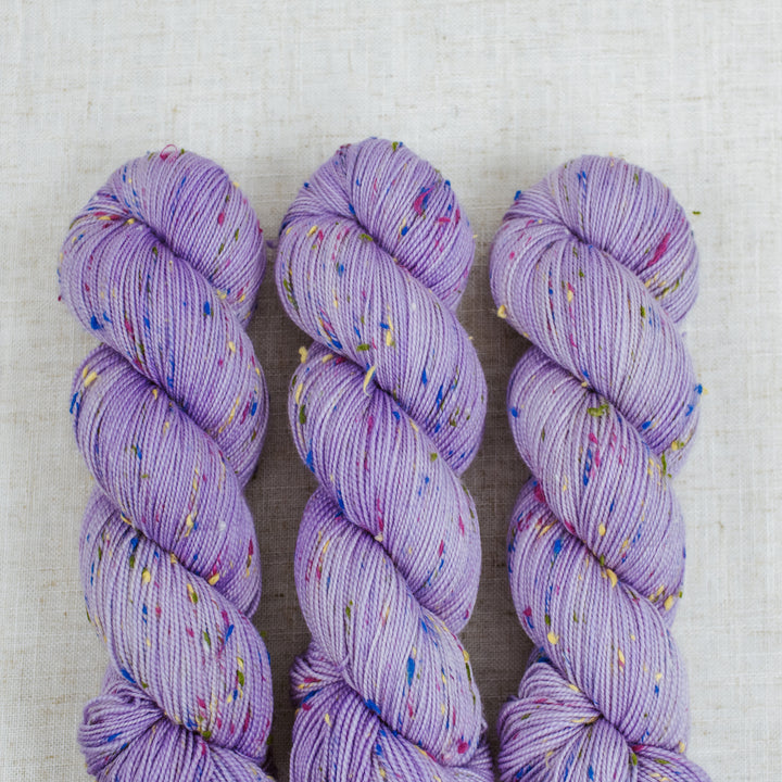 "Lilac" Confetti Tweed Sock Hand-dyed Yarn