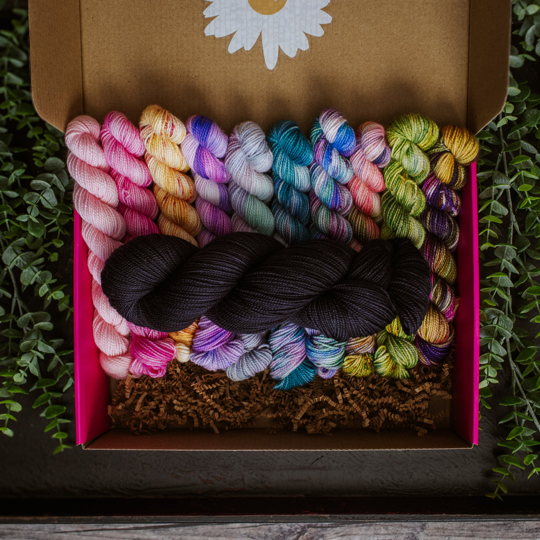"Wicked" Hand-Dyed Mini Skein Box