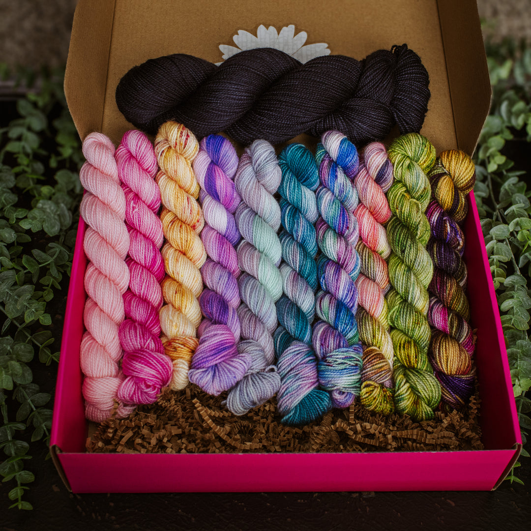 "Wicked" Hand-Dyed Mini Skein Box