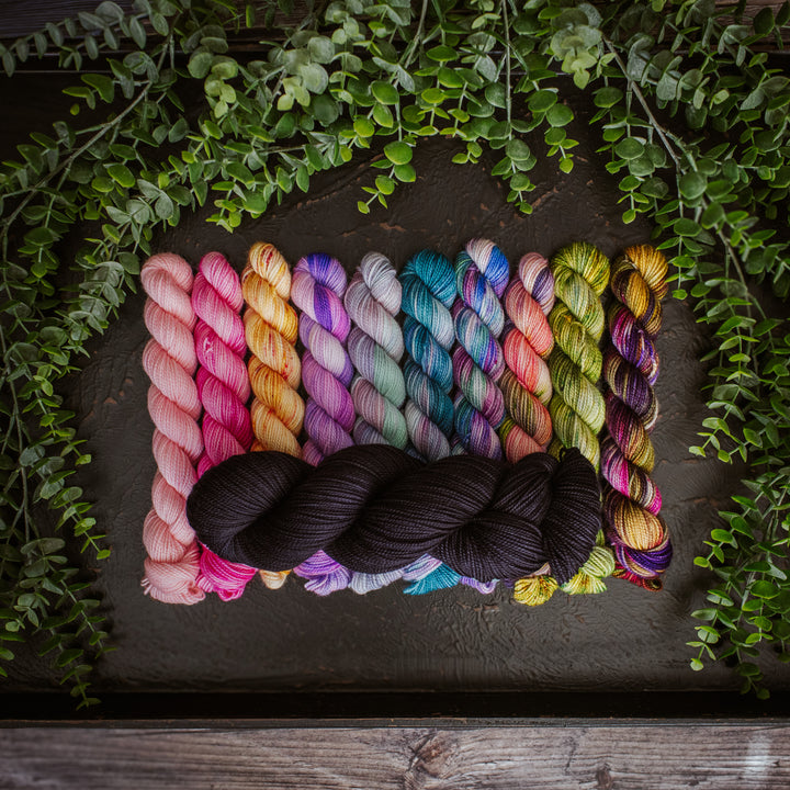 "Wicked" Hand-Dyed Mini Skein Box