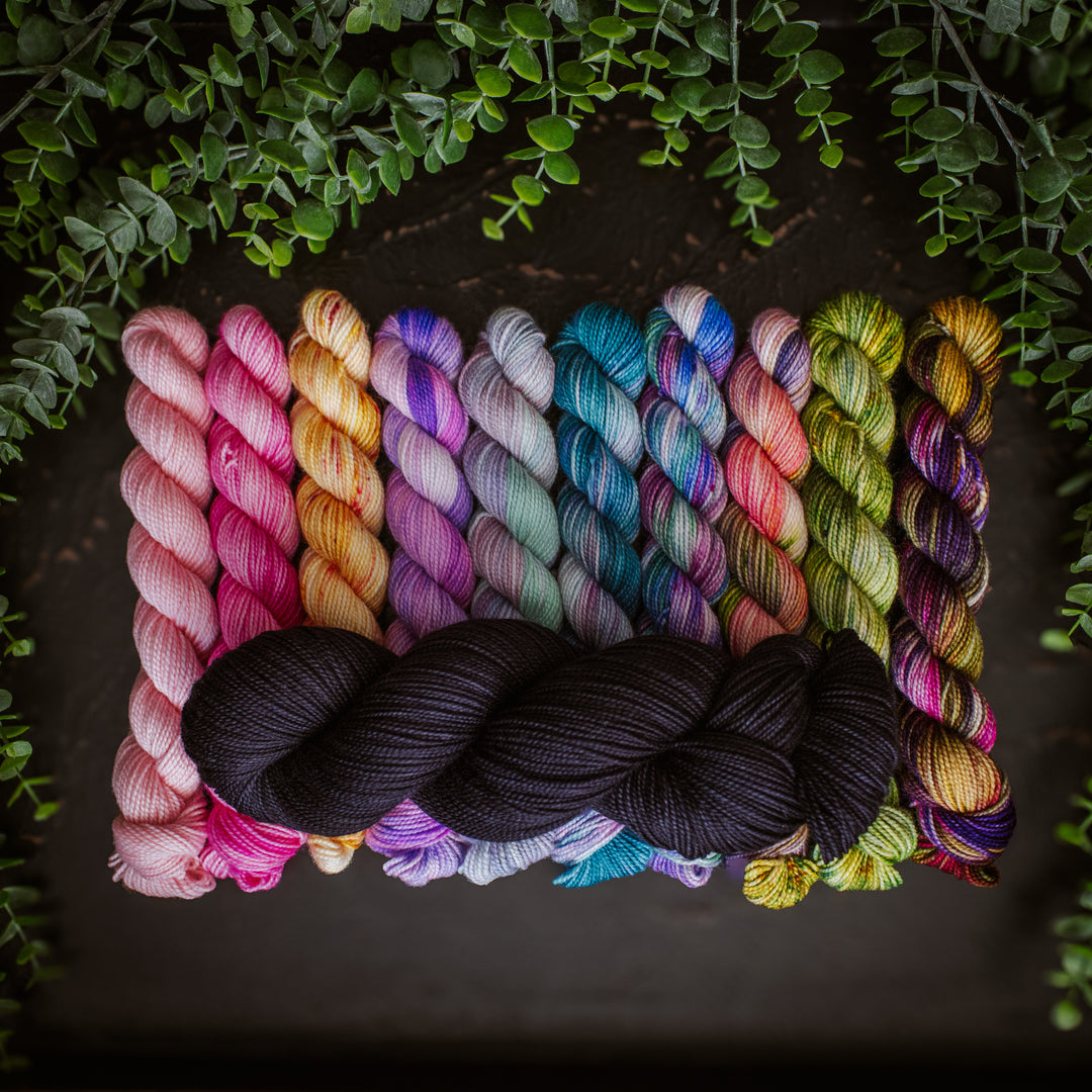 "Wicked" Hand-Dyed Mini Skein Box